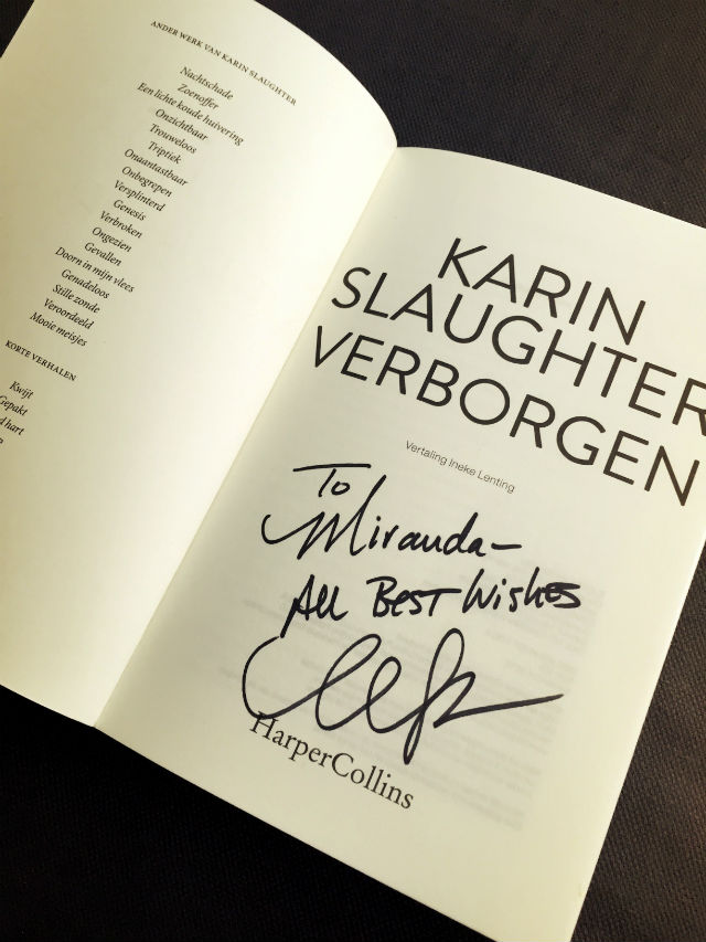 Signeren Karin Slaughter bij boekhandel De Kler in Leiden