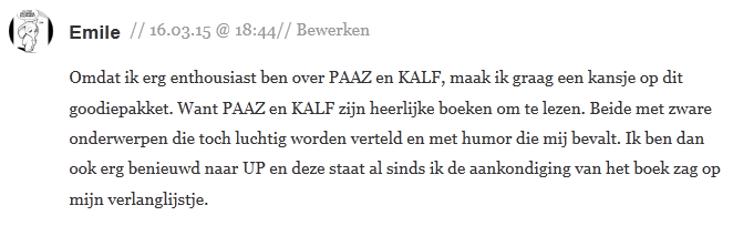 Winnaar Up-goodiebag